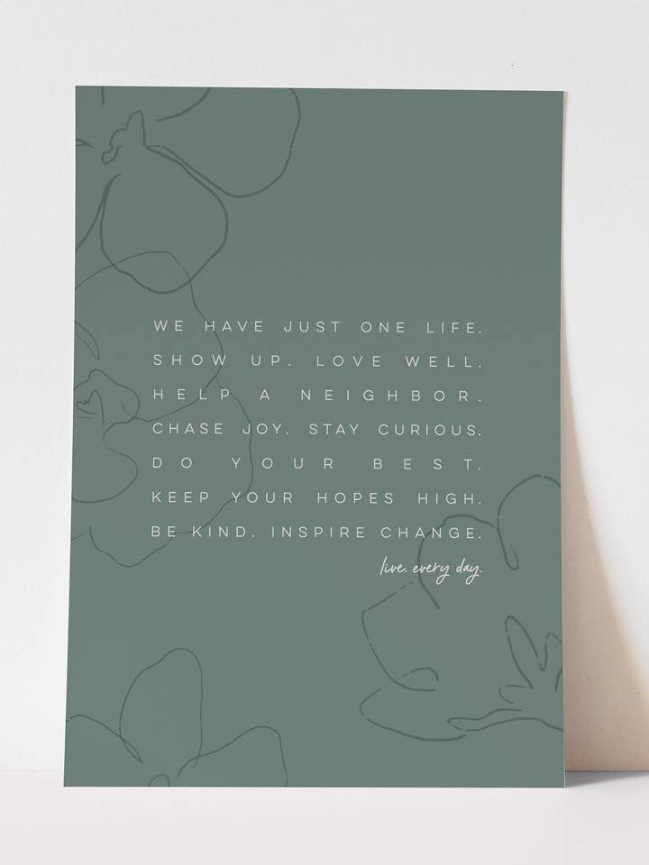 En direct. Tous les jours. Tirage d'art pour la vente par Storied Folk & Co.