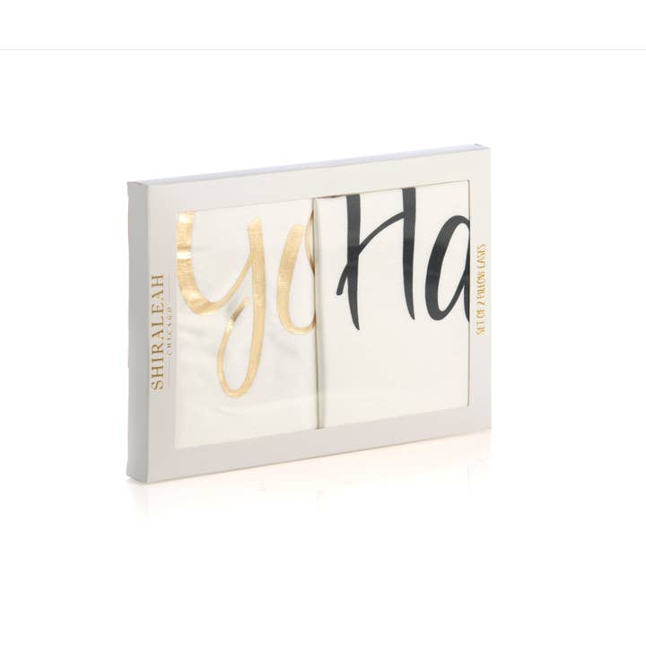 Shiraleah - Wholesale Bedding Pillowcase/Sham - Shiraleah Set Of 2 "Good Morning Gorgeous / Hello There Handsome" Standard Pillow Cases,Ivory1