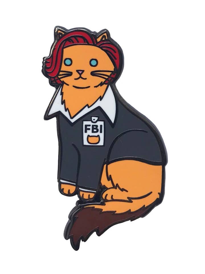FBI Scully Cat Enamel Pin for wholesale by Danielle V Designs