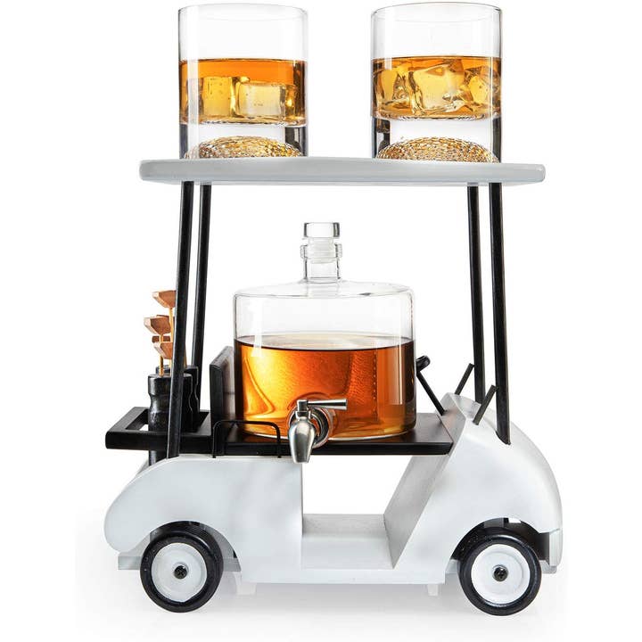 The Wine Savant / Khen Glassware - Wholesale Decanter - Golf Cart Whiskey Decanter & Ball Glasses