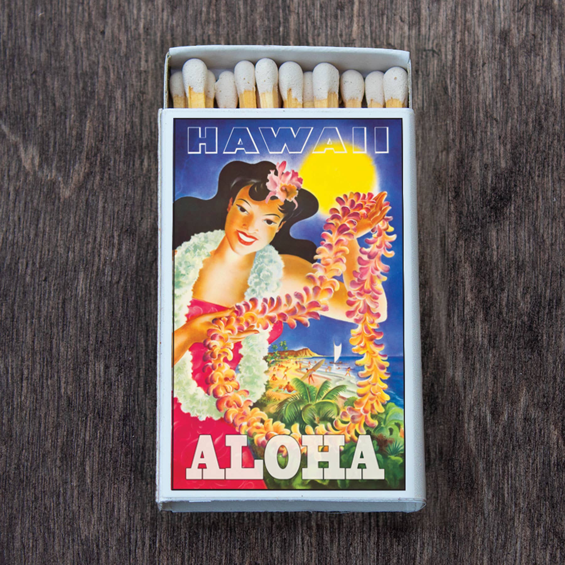 Most Amazing - Wholesale Matches - Travel Poster Hawaii Matchbox • Matches • Candle Acc0