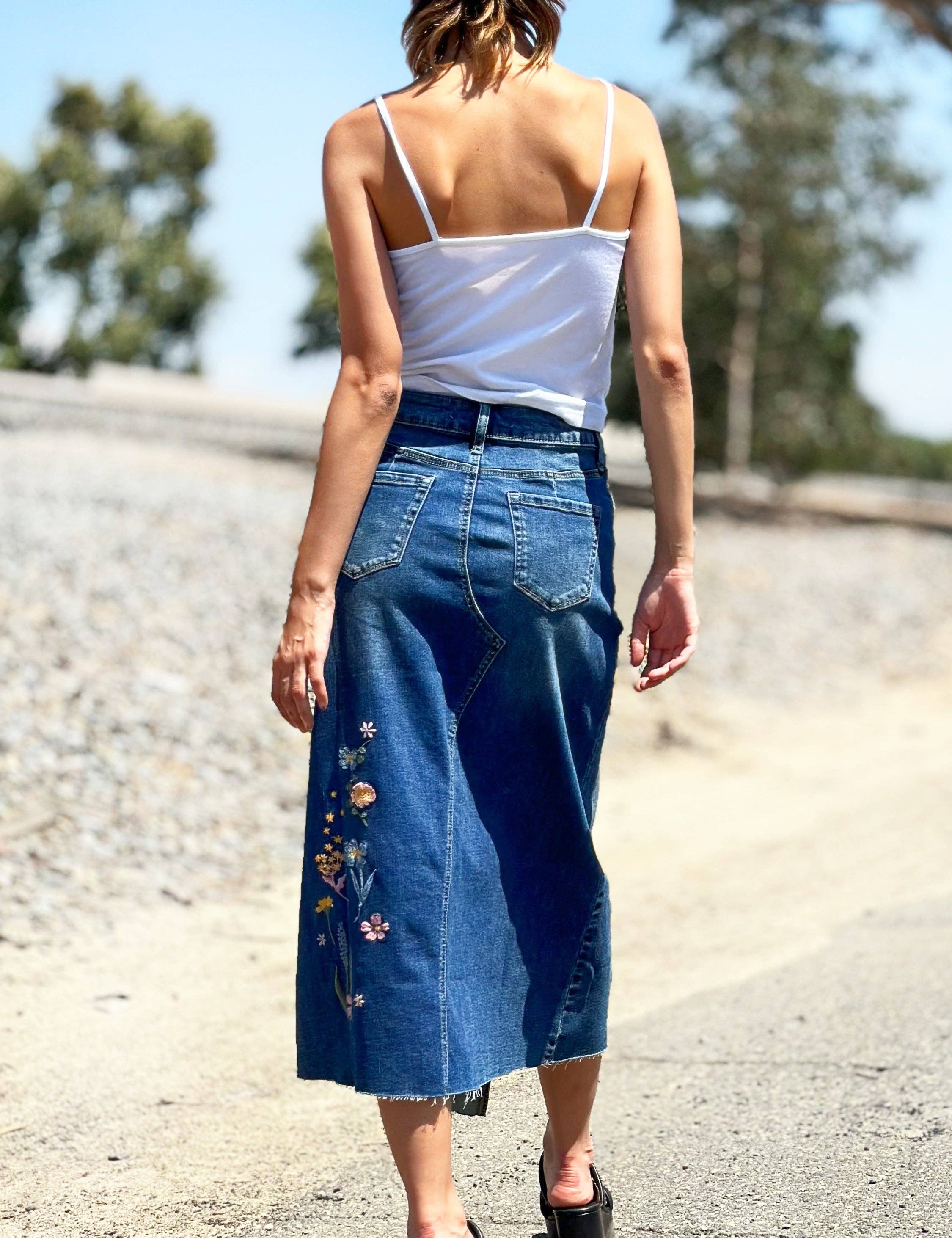 Denim Blossom Skirt for wholesale on Faire1