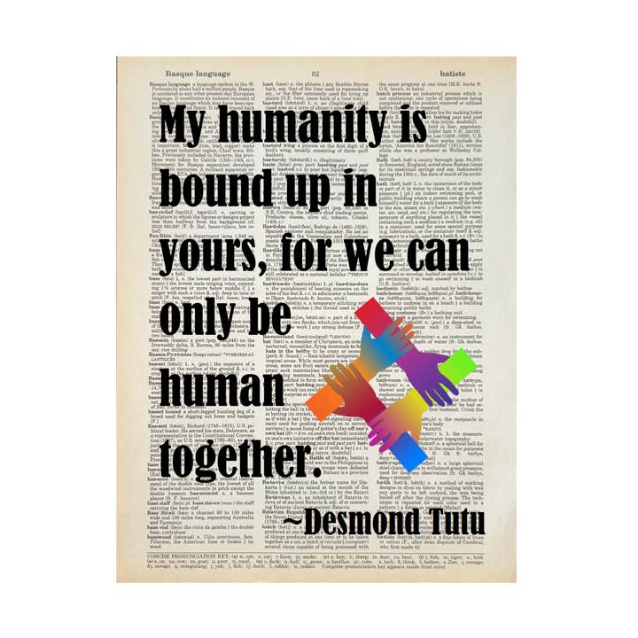 My humanity is bound | Dictionary Print | Book Art for wholesale by Bookish Birds