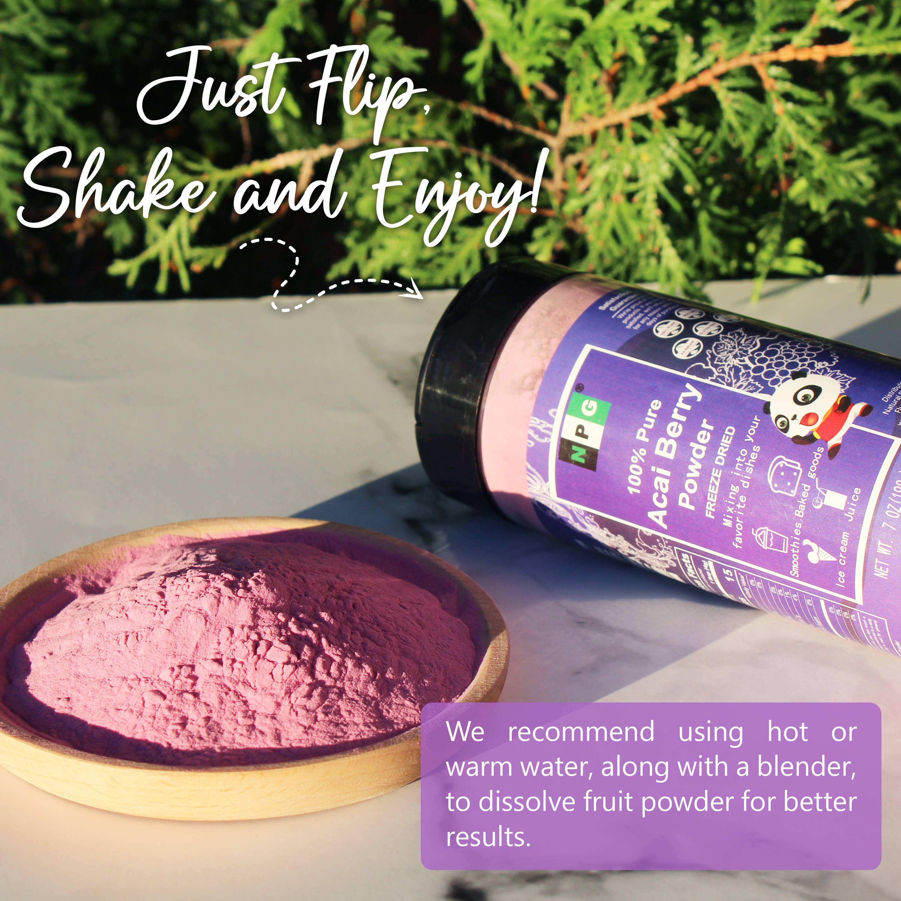 Natural Plus Green – Engroshandel Protein-/superfoodpulver – NPG frysetørret 100% rent Acai Berry Pulver 7 Oz2