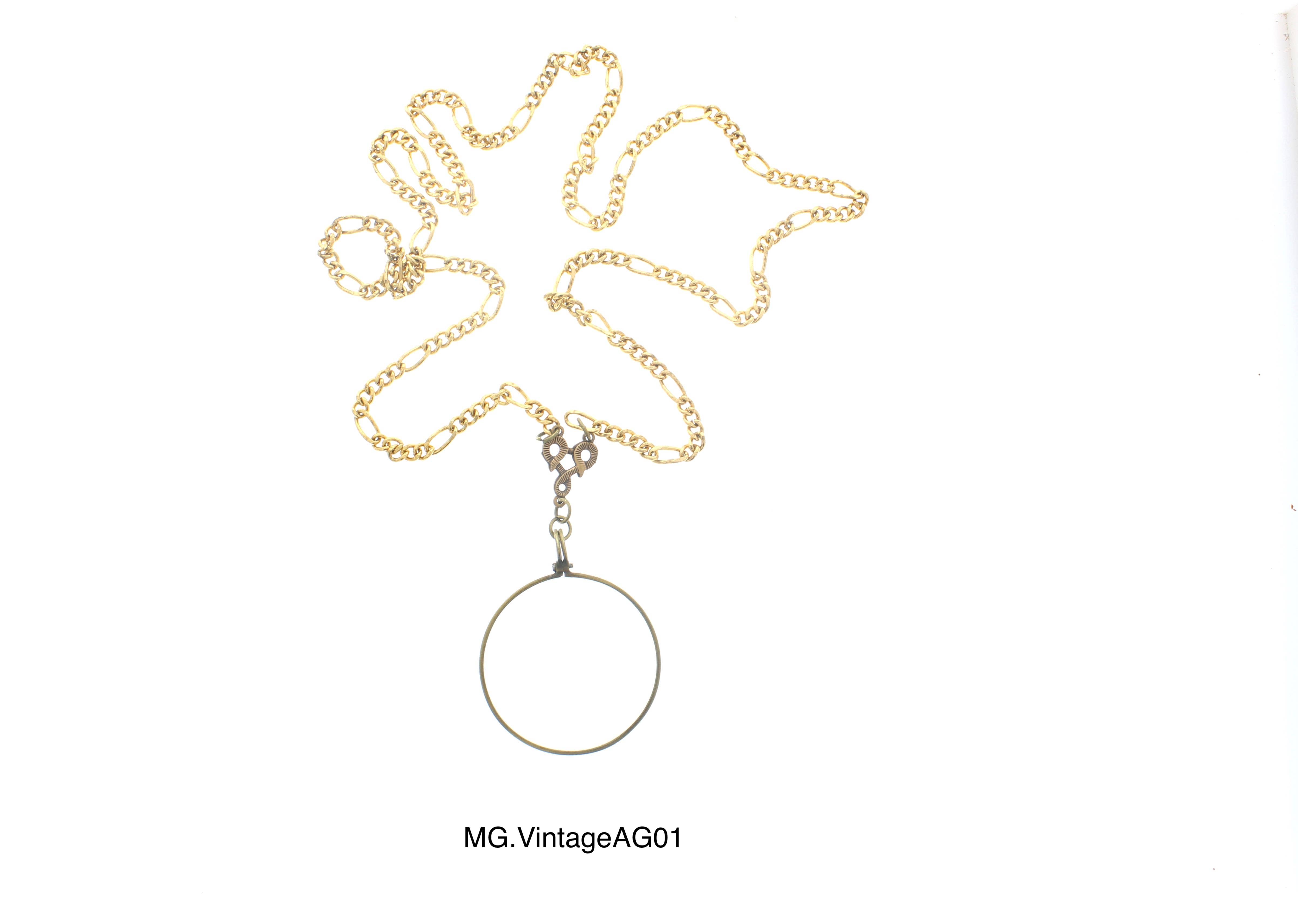 HHH Designs - Vendita all'ingrosso Collana con ciondolo/pendaglio - Collane con monocolo vittoriano in vetro d'ingrandimento in oro antico, ciascuna