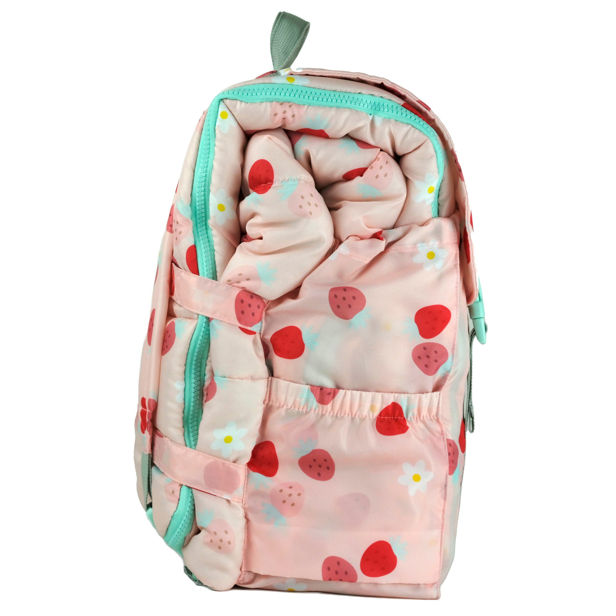 Mimish - Wholesale Sleeping Bag - Kids - Sleep-N-Pack: Packable Sleeping Bag, Little Kid 3-6 yrs - Strawberries & Daisies5