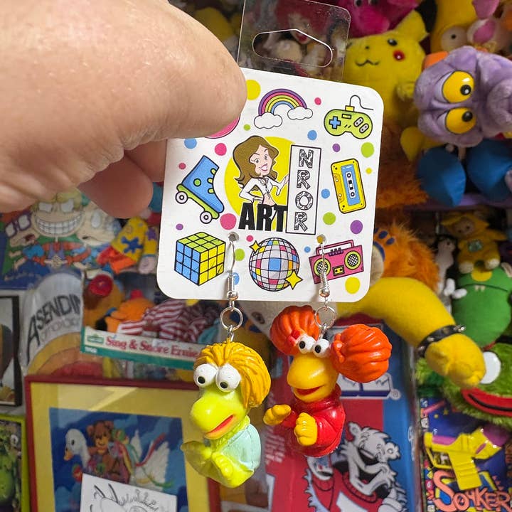 NO RHYME OR REASON ART - Wholesale Dangle Earrings - Muppets - Fraggle Rock - Red, Wembley Fraggle Earrings - 80s1