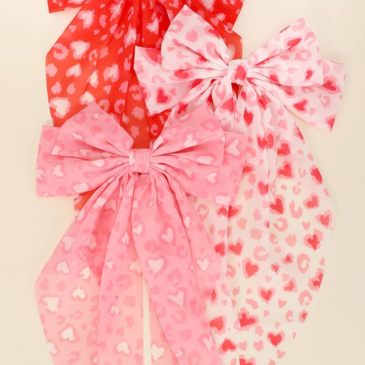Valentines Day Theme Bow Barrette Hair Clip for wholesale by SP Sophia Collection