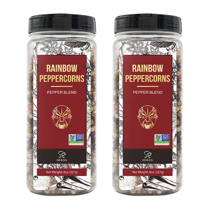 soeos – wholesale Pepper/peppercorns – Soeos Whole Rainbow Peppercorns 2 Pack of 8 oz1