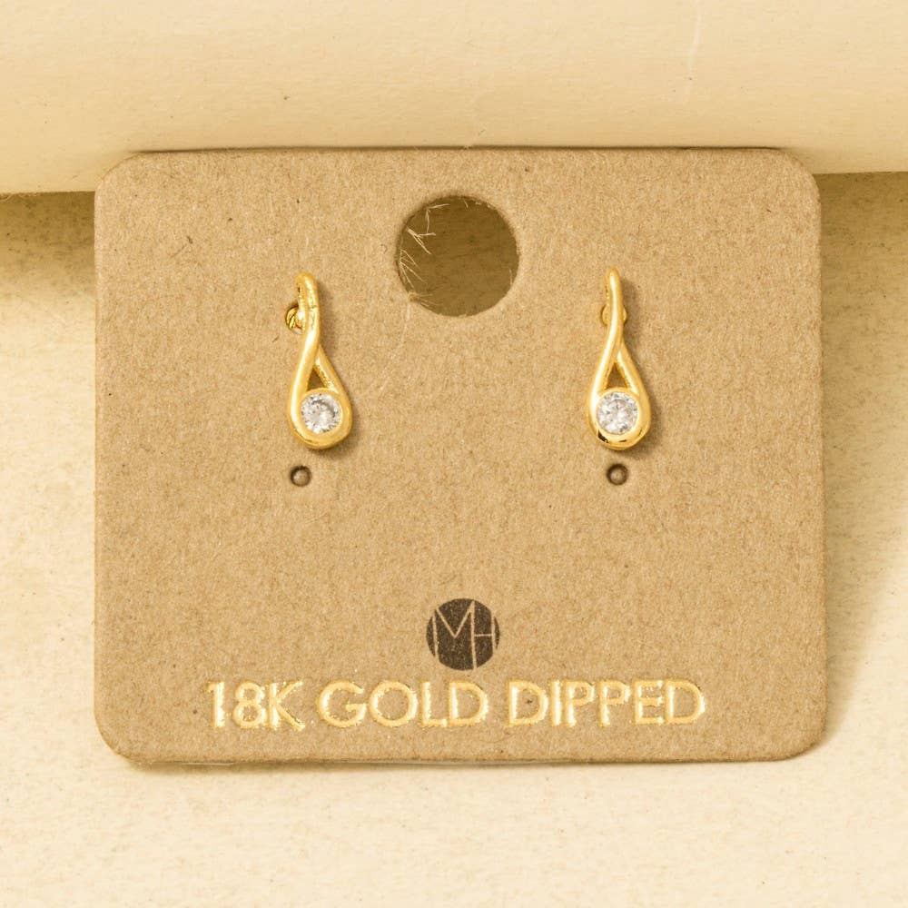 Anarchy Street - Wholesale Stud/Post Earrings - Gold Dipped Cz Stud Teardrop Earrings1
