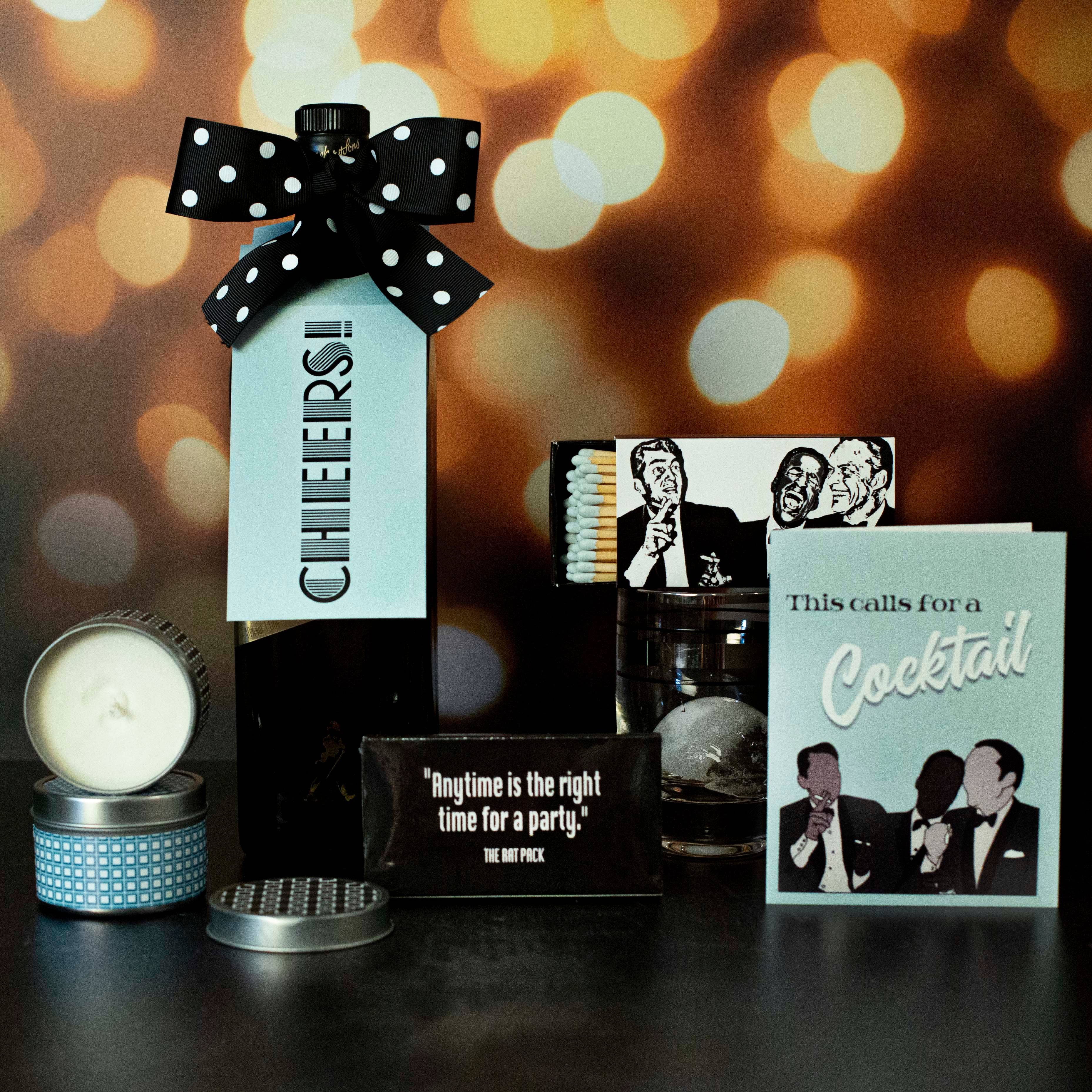 Mod Lounge Paper Company - Vendita all'ingrosso Biglietto di congratulazioni - Biglietto di auguri Rat Pack Cocktail Celebration Pop Icon2