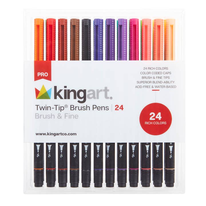 KINGART - Wholesale Marker - Twin-Tip™ Brush Pens 24 Colors7