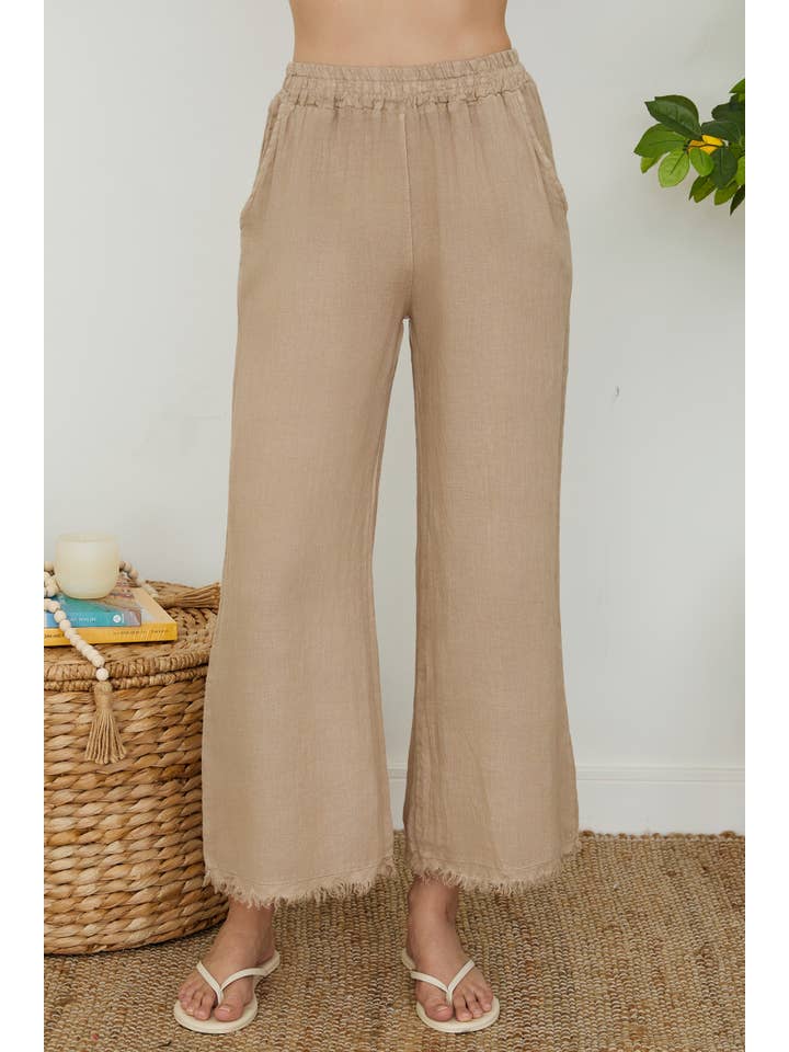 MILIO MILANO - Wholesale Pants - Women's - ITALIAN LINEN PANTS WITH RAW HEM (12282/154012/154102)12