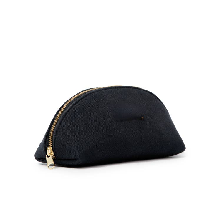 Portable Canvas Toiletry Bag & Travel Pouch – Durable Cotton Storage Bag for Travel Organisation | Black (small) for wholesale by House of cotton