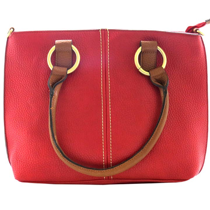 22 Tote - Wholesale Tote Bag - Women's - Pebbled Vegan Leather Triple-Compartment Shoulder Tote Bag11