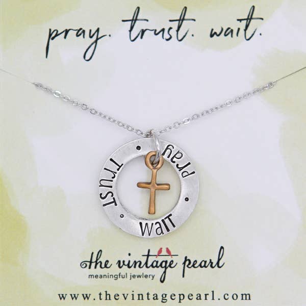 Pray, Trust, Wait Necklace for wholesale by The Vintage Pearl