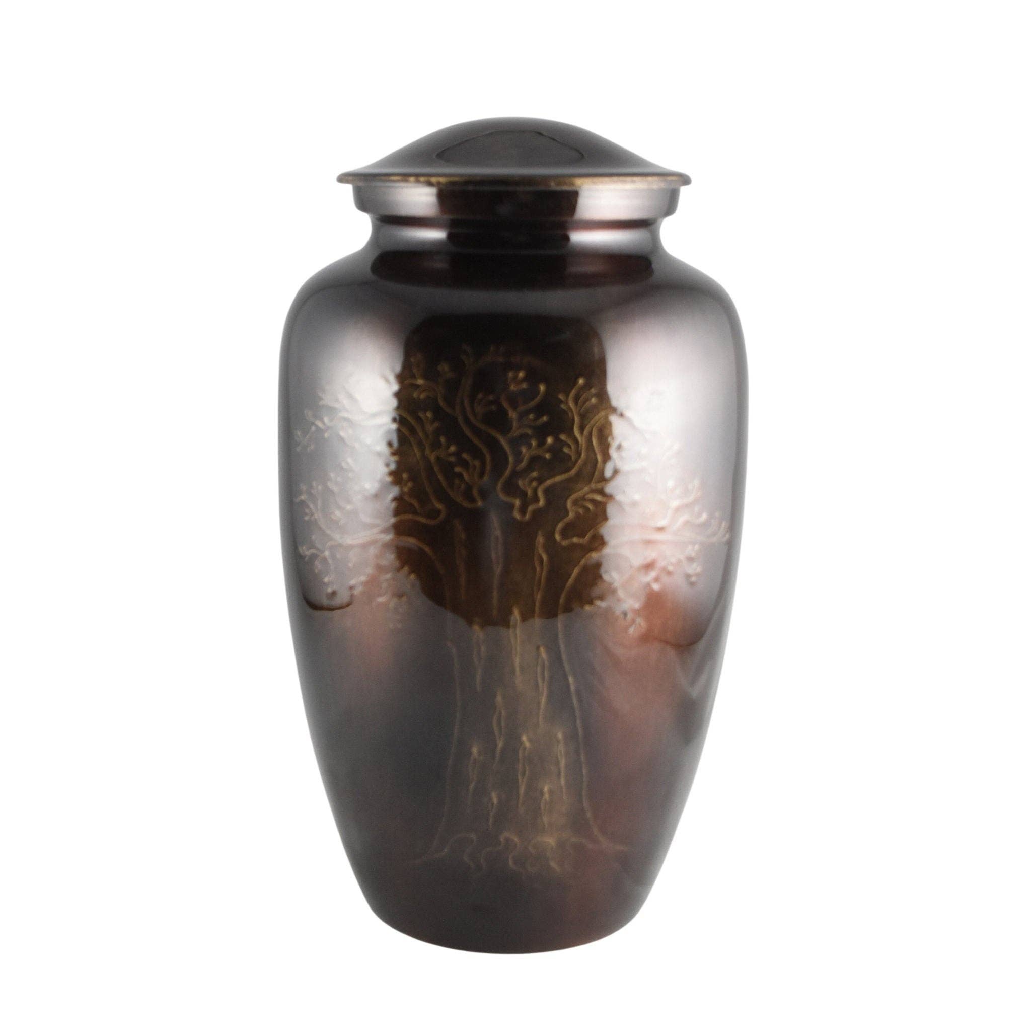 Plutus imports - Wholesale Urn - Large Hand Embossed Tree of Life Brown/Blue/Green Urn5