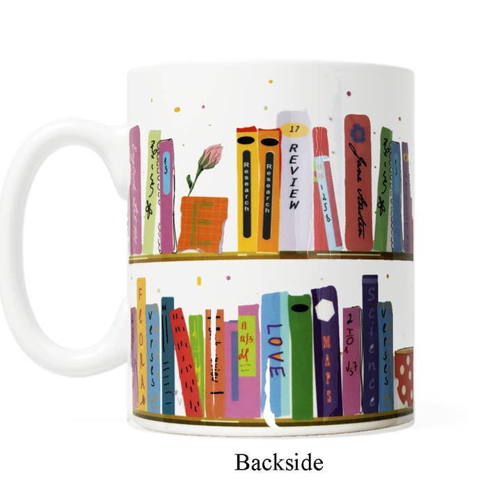 Fly Paper Products - Wholesale Coffee Mug - My Colorful Bookshelf Coffee or Tea Mug