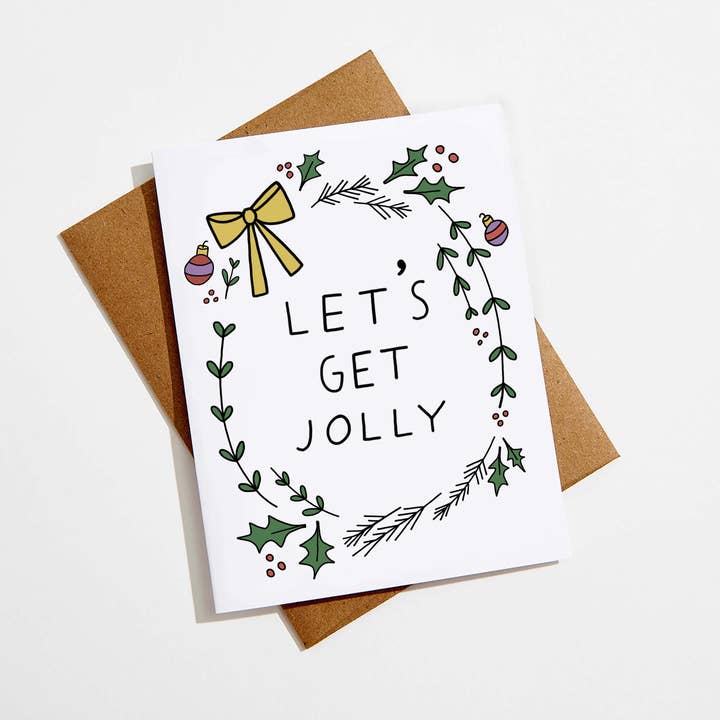 Let's Get Jolly Christmas Card for wholesale by Aviate Press