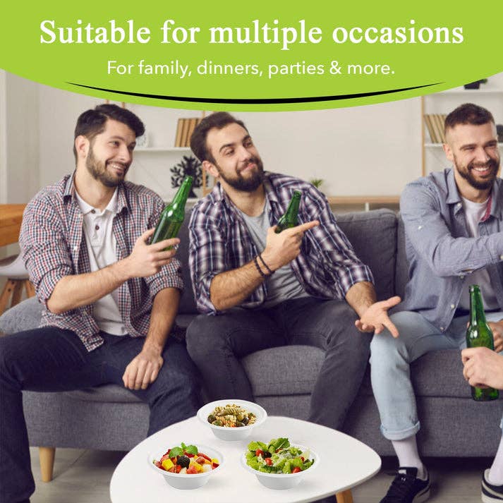 White Three Leaf 12 Oz (355 Ml)  Bagasse Bowl, 1000 Ct. for wholesale on Faire1