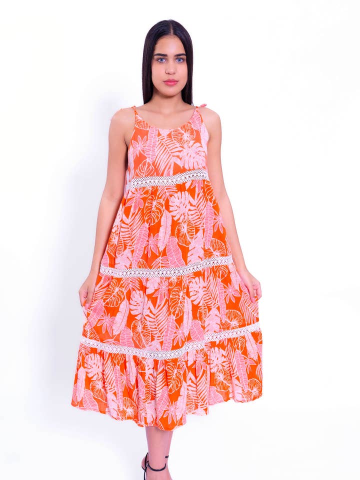 G23 515 Midi bomuldskjole for engroshandel hos Lazy Daisy