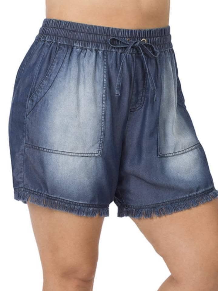 Chambray-shorts for engroshandel hos TOO CHIC BOUTIQUE & CO. LLC