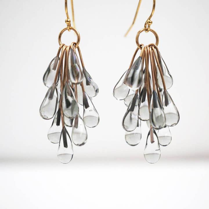 Lustre Large Cluster Earrings for wholesale by Verre Modern