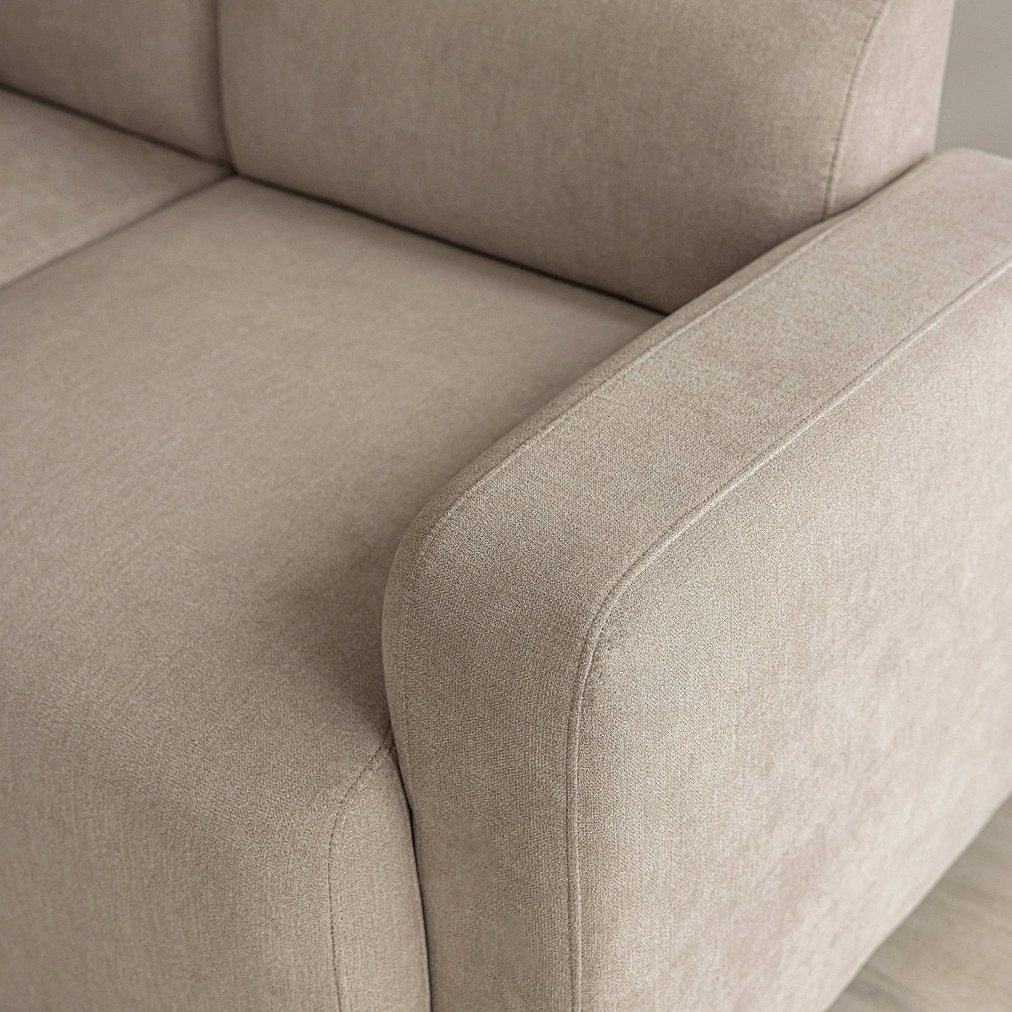 Urban Meuble - Wholesale Sofa - Modern sofa upholstered in beige chenille fabric 3-seater with cushions SHIDADS BEIGE 3 SEATS20