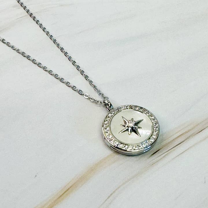 Ellison+Young - Wholesale Pendant/Charm Necklace - Shine Compass Open Locket Pendant Necklace