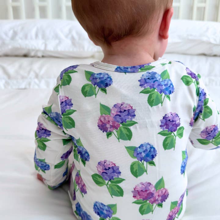 Basically Soho - Wholesale Jumpsuit - Baby - Cape Cod Hydrangea Zippered Romper
