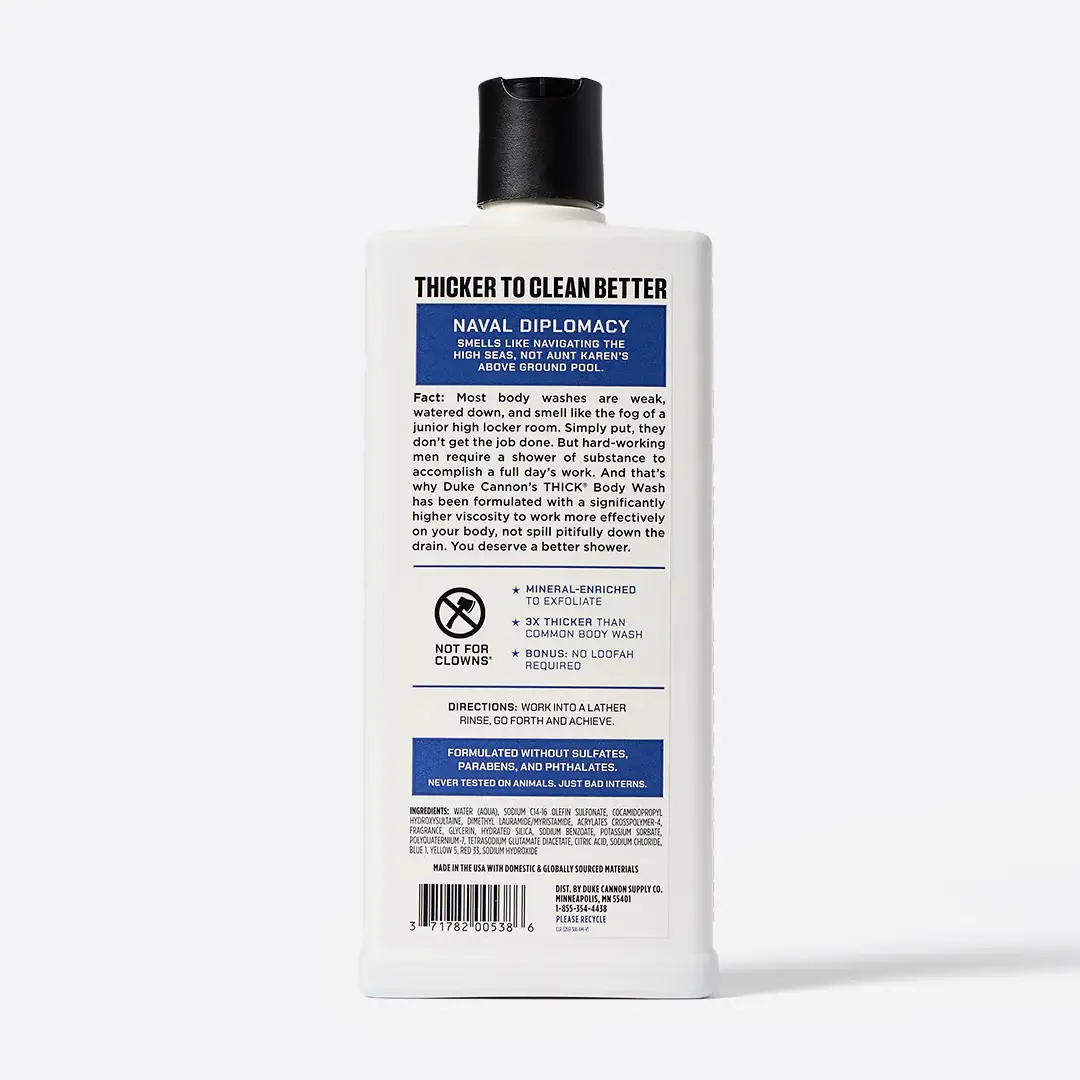 Duke Cannon - Wholesale Body Wash/Shower Gel - THICK Body Wash Naval Diplomacy 18oz1