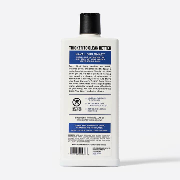 Duke Cannon - Wholesale Body Wash/Shower Gel - THICK Body Wash Naval Diplomacy 18oz1