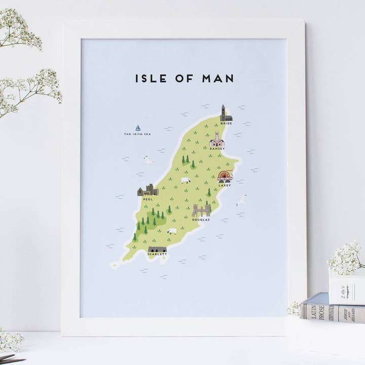 Isle of Man Map for engroshandel hos Pepper Pot Studios