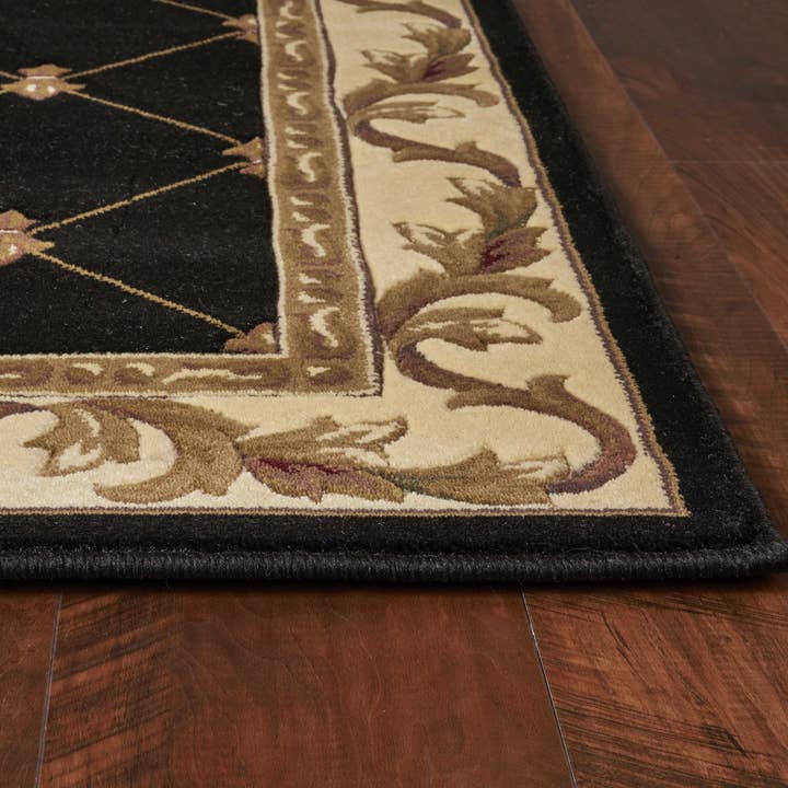 HomeRoots - Wholesale Area Rug - 2'X3' Black Machine Woven Fleur De Lis Indoor Accent Rug3