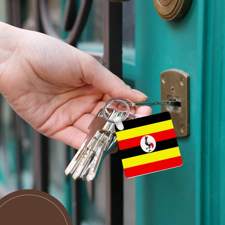 3dRose – Engroshandel Nøglering - Unisex – 3dRose, Uganda Flag, Nøglering5