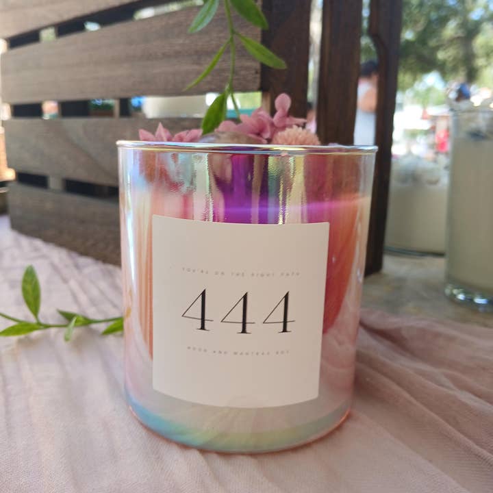 moon and mantras - Wholesale Jar/Filled Candle - Angel Numbers Crystal Intention Candle with Healing Crystals3