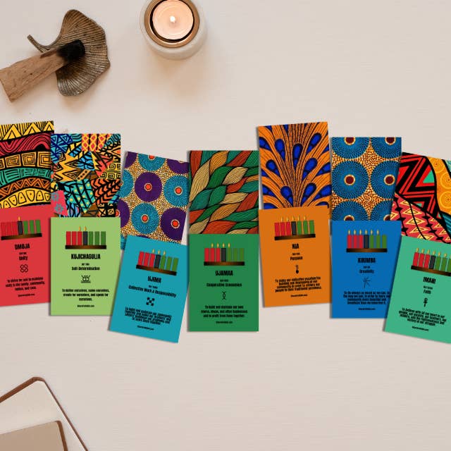 Culture Daily Inspiration Kwanzaa-Karten bei Kerzenbeleuchtung für den Großhandel von Kinara Park Kids
