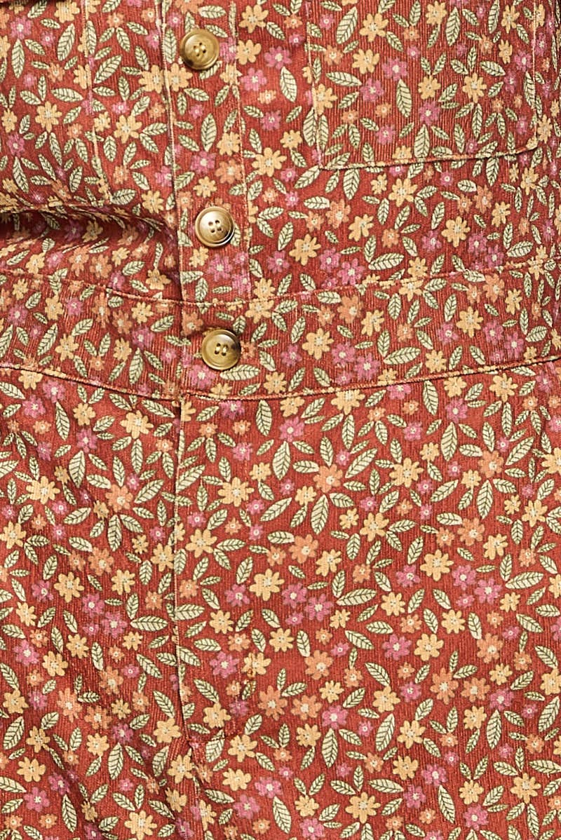 SM WARDROBE - Wholesale Jumpsuit - Women's - FALL LEAVES PRINT CORDUROY JUMPSUIT OVERALL4