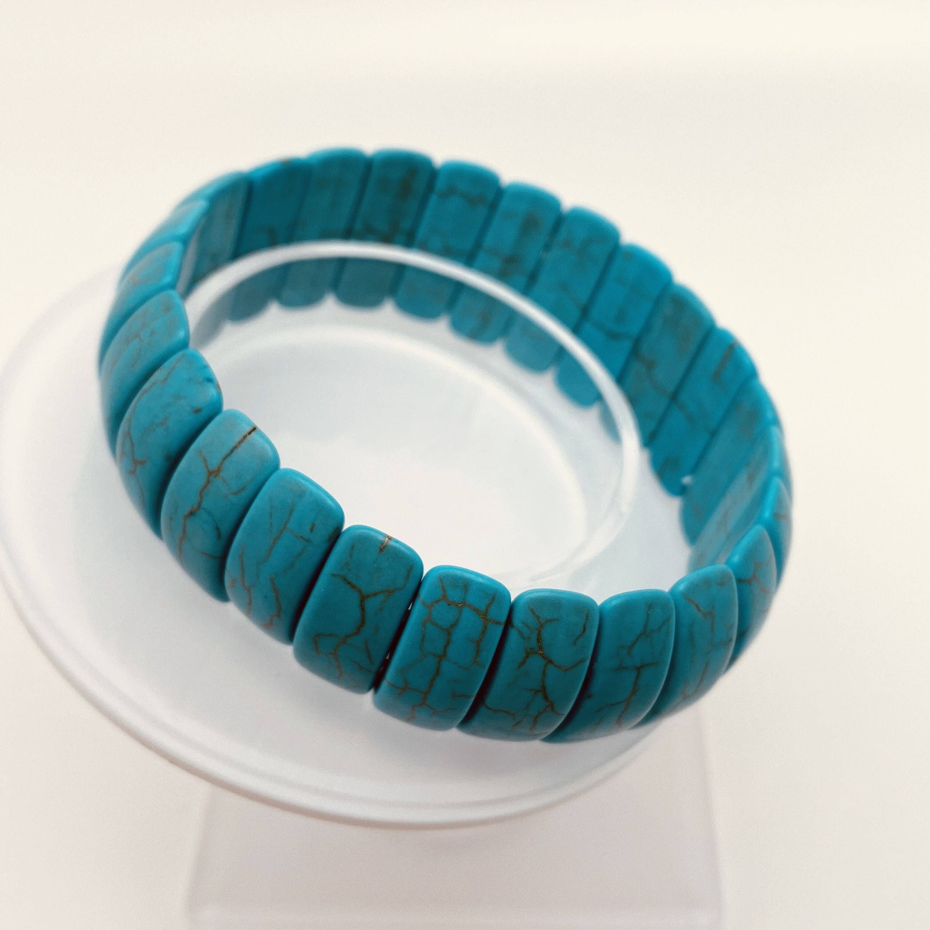 Mio Queena - Vente Bracelet de perles - Bracelet multicolore en corde élastique imitation turquoise1