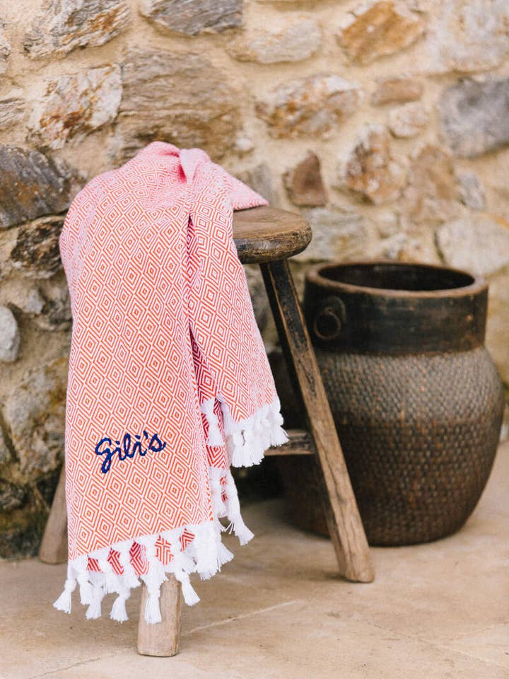 Terracota diamond cotton fouta for wholesale by GILI'S