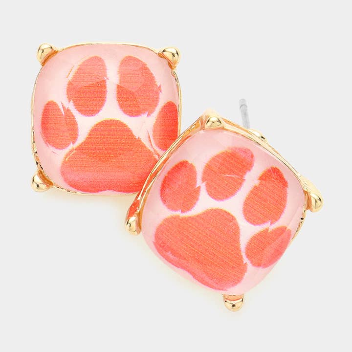 Boucles d'oreilles carrées ornées de pattes pour la vente par Sensibling Corp.