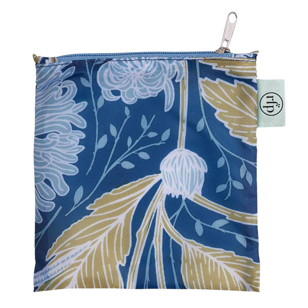 rockflowerpaper - Wholesale Grocery/Shopping Bag - Chrysanthemum blu Reusable Shopping Bag2