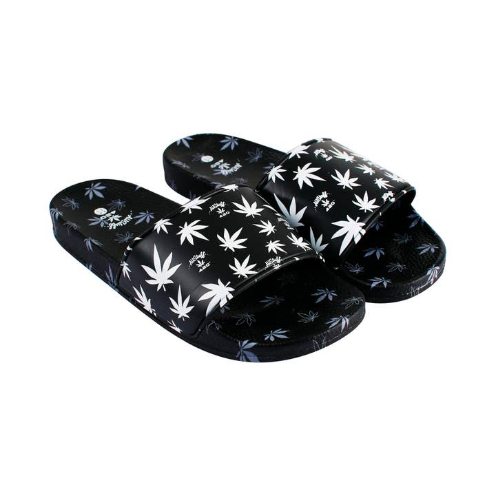 Novelty Brands - Wholesale Sandals - Men's - Himpy Slides - Mens Cookies and Cream Black Sandal - 1 Pair Per Pack