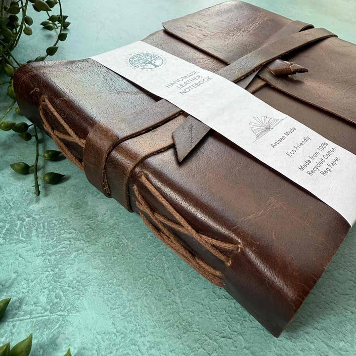 The Natural Paper Company - Wholesale Notebook - A5 Landscape Handmade Leather Notebook - Dark Brown2