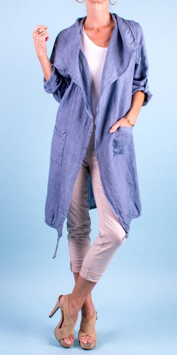 Gigi Moda - Wholesale Jacket - Women's - Shawl Style Long Linen Jacket8