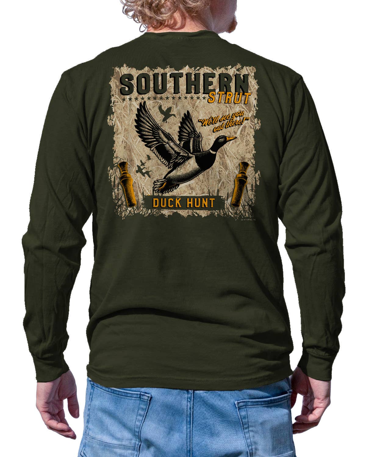 Hemp DUCK HUNT LABEL – "Cut 'Em!" Edition Long Sleeve for wholesale on Faire
