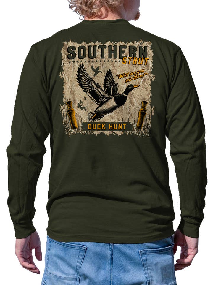 Hemp DUCK HUNT LABEL – "Cut 'Em!" Edition Long Sleeve for wholesale on Faire0