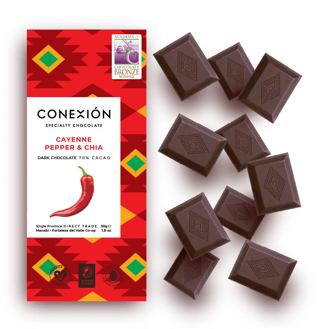 Conexión Chocolate - Wholesale Chocolate Bar - Cayenne Pepper & Chia 70%1