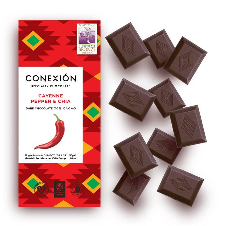 Conexión Chocolate - Wholesale Chocolate Bar - Cayenne Pepper & Chia 70%1