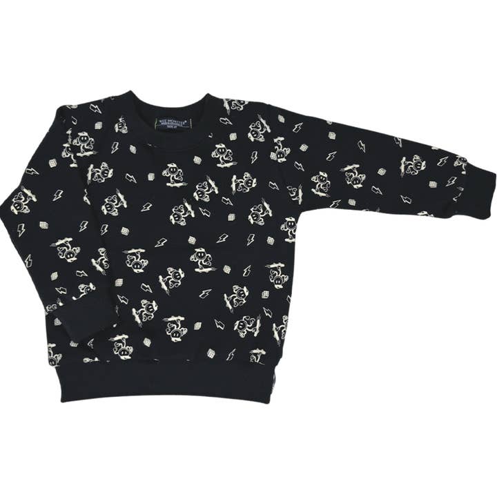 Happy Skate Sort Sweatshirt - Overall Print for engroshandel hos Wee Monster